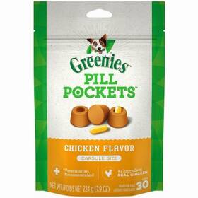 04541 Greenies 6 Pack - Pill Pockets Dog Treats Chicken Flavor Large 7.9 Oz
