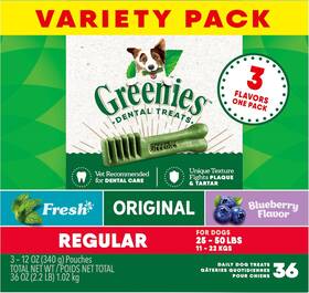 3-flavor Greenies 10241739 Regular Dental Dog Treats 36 Count Pack Of 1 Green