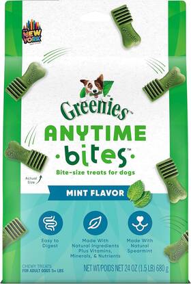 10245877 Greenies Anytime Bites Dog Treats Mint Flavor 24 Oz. Bag 1.5 Pound Pack Of 1