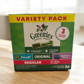 1413374 Greenies Regular Variety Pack Dental Care Dog Treats 3 X 12 Oz Pouches New