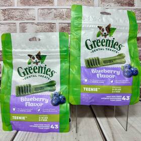 1531850 Greenies 2x Teenie Natural Dog Dental Chews Oral Health Treats Blueberry 86