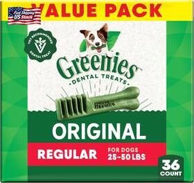 Greenies 313033514544 Veterinarian-recommended Adult Natural Dental Dog Treats Regular Size