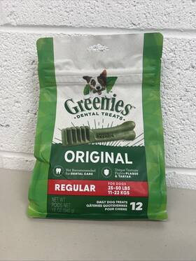 4117 Greenies Original Dental Dog Treats 12 Count Natural Chews For Fresh Breath