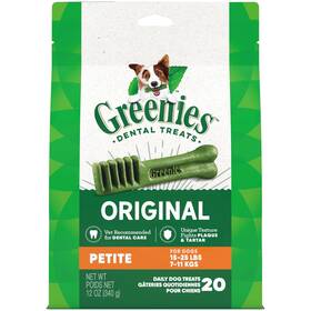 428617 Greenies Original Petite Dental Dog Treats 12 Oz 20 Count Pack