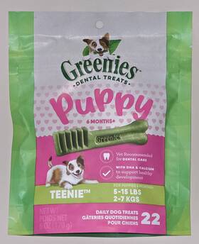 54282kan25 Greenies Dental Treats Teenie Wheat Flaxseed Fish Oil Puppy Dog