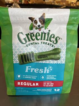 Greenies 628244326191 Dental Care Dog Treats Fresh Flavor Regular 12 Oz