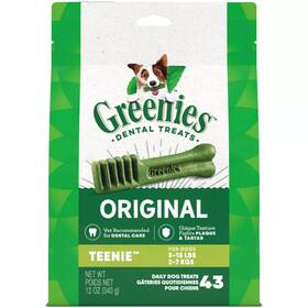 Greenies 637096775163 Teenie Chewy Dental Dog Treats Original Chicken - 12oz/43ct