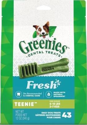 Greenies 642863104718 Teenie Fresh Dental Dog Treats 12oz - 1 Pack Of 43