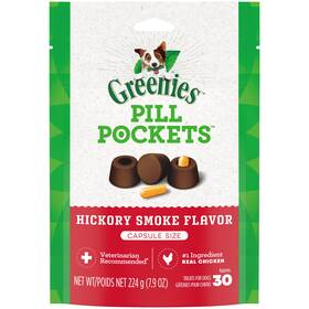 Greenies 642863106194 Pockets For Dogs Capsule Size Natural Soft Dog Treats Hickory Smoke Flavor