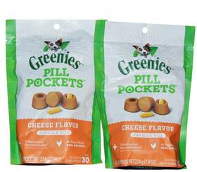 Greenies 642863109300 2 Pack- Pill Pockets - Cheese Flavor Soft Treats Easy Dose New- 60ct