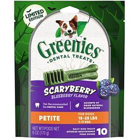 Greenies 642863112713 Petite Halloween Natural Dental Dog Chew Treats Scaryberry Blueberry Flavor Greenies 642863112713 Petite Halloween Natural Dental Dog Chew Treats Scaryberry Blueberry Flavor