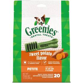 Greenies 642863114205 Petite Natural Dog Dental Treats Sweet Potato Flavor 12 Oz. Pack 20