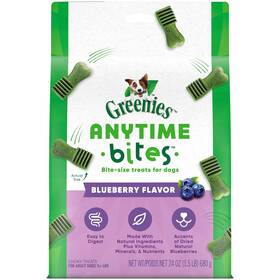 Greenies 642863115073 Anytime Bites Dog Treats Blueberry Flavor 24 Oz. Bag