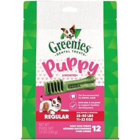 Greenies 642863117602 Puppy Regular Size Natural Dental Dog Treats 12 Oz. Pack