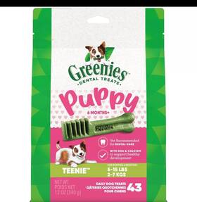 Greenies 642863117633 Puppy Teenie Size Natural Dental Dog Treats 12 Oz Pack 43