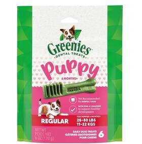 Greenies 642863117886 Natural Dental Treats For Dogs Puppy 25-50lbs 6 Oz