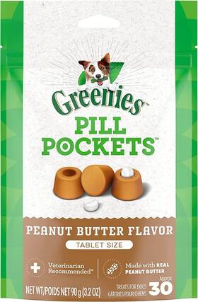 Greenies 680569332288 Pill Pockets Soft Dog Treats Peanut Butter Tablet 3.2 Oz. Pack Of 6