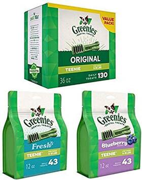 Greenies 726084094543 Teenie Dental Dog Treats Flavor Variety Pack 216