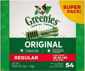 Gr10765 Greenies Original Regular Dental Adult Dog Treats - 54 Oz