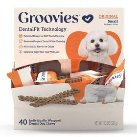 Grv68136-kw Groovies Original Dog Dental Chew Individually Wrapped Small 40 Ea
