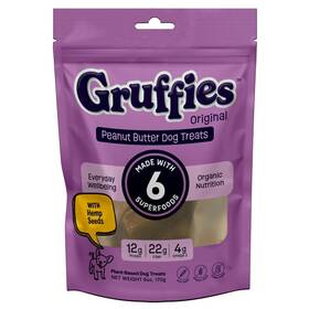20766 Gruffies Original Dog Treats Peanut Butter 6 Oz