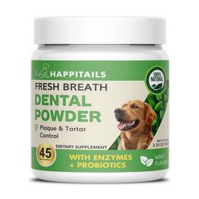 Happitails 850077387234 Dog Dental Powder Supplement Daily Oral Care Support With Enzymes And Probiot