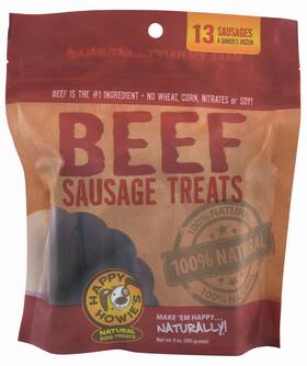 42011 Happy Howies Howie 4 Inch Beef Sausage Links Bakers Dzn 13ct