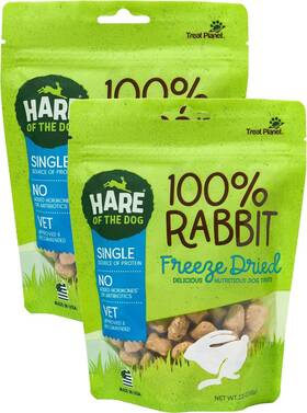 Hare Of The Dog 854913005825 2 Pack Freeze Dried Rabbit Treats 2.25oz
