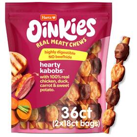 Hartz 032700132149 Oinkies Hearty Kabob Dog Treats With 100% Real 0.49 Ounce Pack Of 36