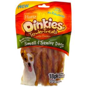 Hartz 032700156824 Oinkies Tender Treats For Small And Senior Dogs Chicken 18 Ct