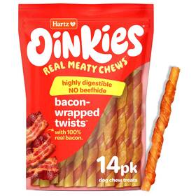 Hartz 032700159214 New Oinkies Bacon Wrapped Twists Real Meaty 0.37 Ounce Pack Of 14