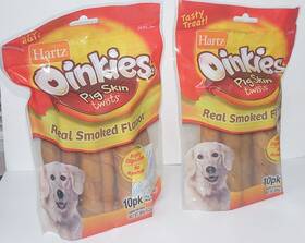 Hartz 037200990350 Oinkies Pig Skin Twists Smoke Flavor 20 Ct