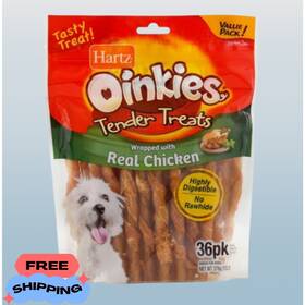 15683 Hartz Oinkies Tender Treats With Chicken - 36 Pack New