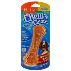 B00koagule Hartz Chew N Clean Dental Duo Dog Toy Bacon Flavor Medium 1 Eapack Of 12