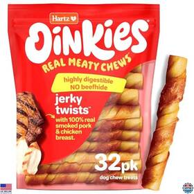 B09d8p9gp1 Hartz Porkalicious Smoked Pig Skin Jerky Twists Dog Treats 32 Pack