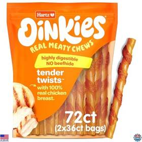 B09d8rtbgn Hartz Rawhide-free Dog Treats With Chicken Breast 72 Count Highly Digestible Chews
