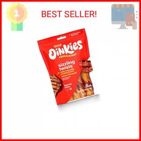Hz15376 Hartz Oinkies Smoked Pig Skin Bacon Flavored Wrap Dog Treat Chews - 8 Pack