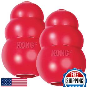 B01iuptkfm Hdp Kong Classic Dog Toy 2-pack Large Durable Chew Treat Dispensing Rubber Made In U