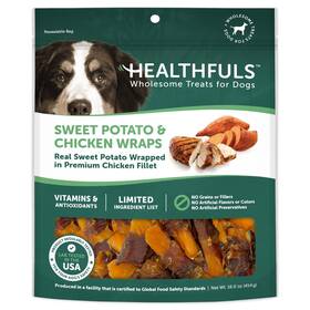 7n08314 Healthfuls Chicken Wrapped Sweet Potato Dog Treats 16oz Potato/chicken