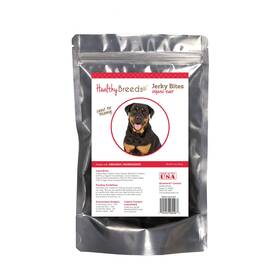 Healthy Breeds 192959080483 Rottweiler Jerky Bites Beef Recipe Dog Treats 5 Oz