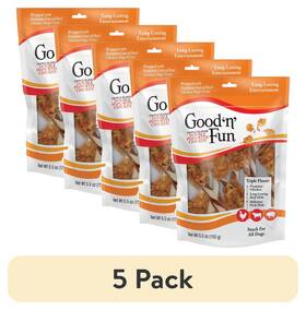 Healthy Hide 705353904158 5 Pack Good Ftnft Fun Triple Flavor Double Pops With Chicken Rawhide Chews For