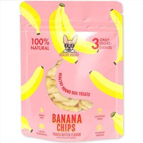 Healthy Hound 860008375537 Peanut Butter Banana Chip Dog Treats- 8oz All Natural - Grain Free