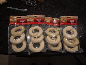 Heartland Farms 840139914720 4 Pack Rawhide 3 Count Donuts Beef Dog Treats Beefhide 12