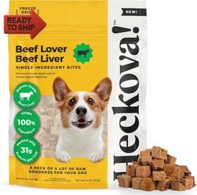 900012 Heckova Beef Liver Dog Treats Freeze Dried - Single Ingredient Human Grade Raw Bi