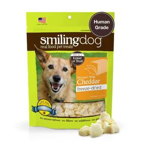 Herbsmith 691835640235 Smiling Dog Treats - Freeze Dried White Cheddar 100% Real Wisconsin Cheese