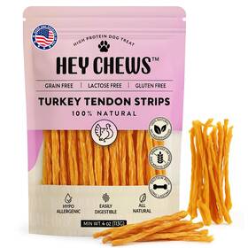 8e-ikvf-gajs Hey Chews Turkey Tendons For Dogs - Dog Treats Tenderloin Made In The Usa -hy