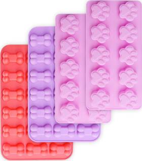 Homedge 680666551292 Puppy Dog Paw And Bone Silicone Molds Non-stick Food Grade For Candy