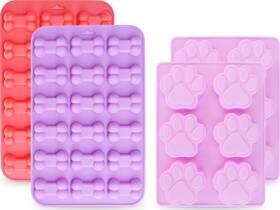 Homedge 680666551674 Jumbo Puppy Dog Paw 6 Cavity And Bone Molds Non-stick Food Grade For