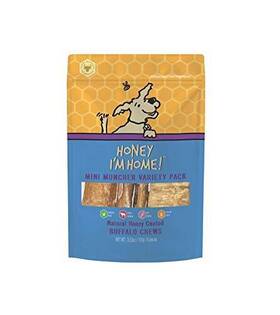 Honey Im Home 901709015864 Mini Muncher Buffalo Dog Chews Variety Pack 3.53 Ounces - All Natural Fre Honey Im Home 901709015864 Mini Muncher Buffalo Dog Chews Variety Pack 3.53 Ounces - All Natural Fre