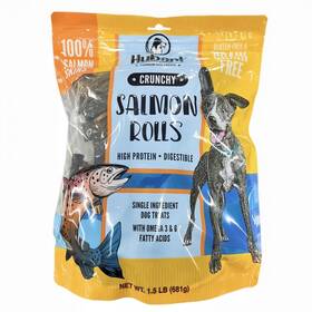 Hubert Premium Dog Treats 850057854831 Pet Gourmet Single Ingredient Salmon Skin Rolls 1.5 Lb Pack